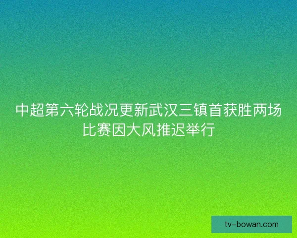 中超第六轮战况更新武汉三镇首获胜两场比赛因大风推迟举行